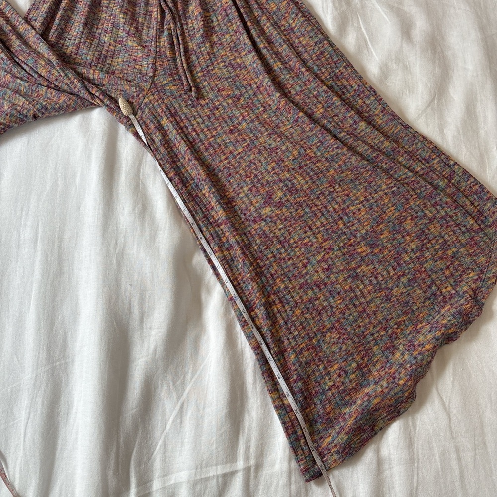 Daily Practice Anthropologie Multicolor Wide Leg Ribbed Flounce Pants XSP - Picture 7 of 9